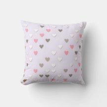 Almohada Decorativa Corazón Pastel Rosa y Beige