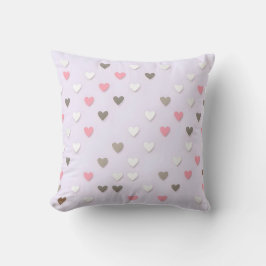 Almohada Decorativa Corazón Pastel Rosa y Beige