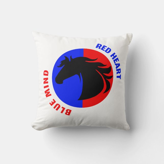 Almohada decorativa Corazón Rojo Mente Azul (Anverso)