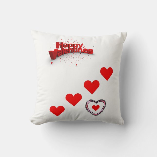 almohada decorativa corazones de San Valentín (Anverso)