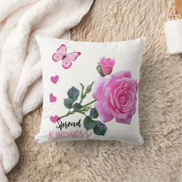 Almohada Decorativa Corazones Mariposa Rosa Lindo 