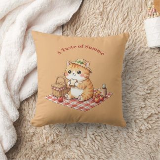 Almohada decorativa Cottagecore de gato jengibre a