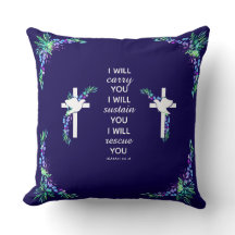 Almohada decorativa cristiana con cruz de versícul