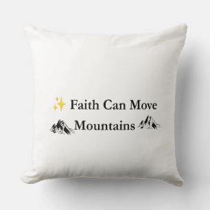 Almohada Decorativa Cristiana La Fe Mueve Montañas