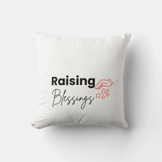 Almohada decorativa cristiana Raising Blessings (Anverso)