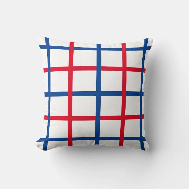 Almohada Decorativa-Cuadrícula de Rayas de Verano  (Anverso)