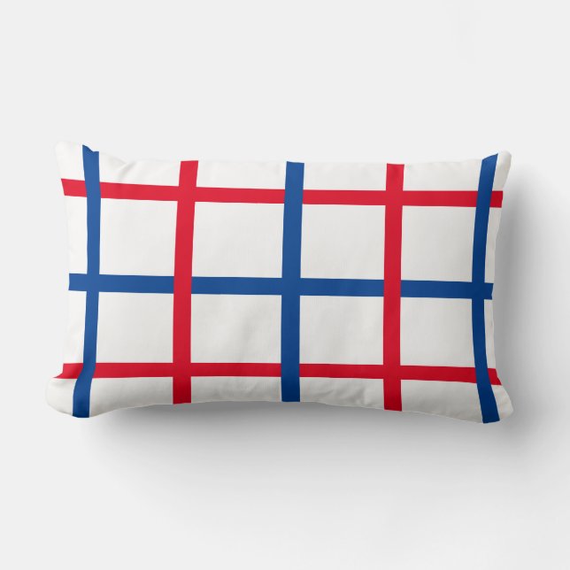 Almohada Decorativa-Cuadrícula de Rayas de Verano  (Anverso)