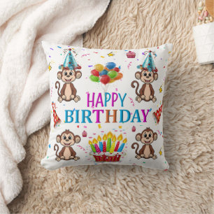 Almohada Decorativa, Cumpleaños Feliz Mono Cupcake