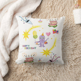 Almohada Decorativa, Cumpleaños Feliz Pulpo Cupcak