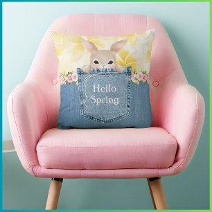 Almohada Decorativa Cute Bunny Denim Pocket Hello 