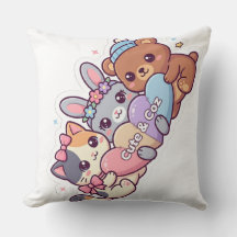 Almohada decorativa Cute & Coz Kawaii Trío de Anim