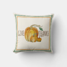 Almohada Decorativa: Dar Gracias Calabaza Bendició