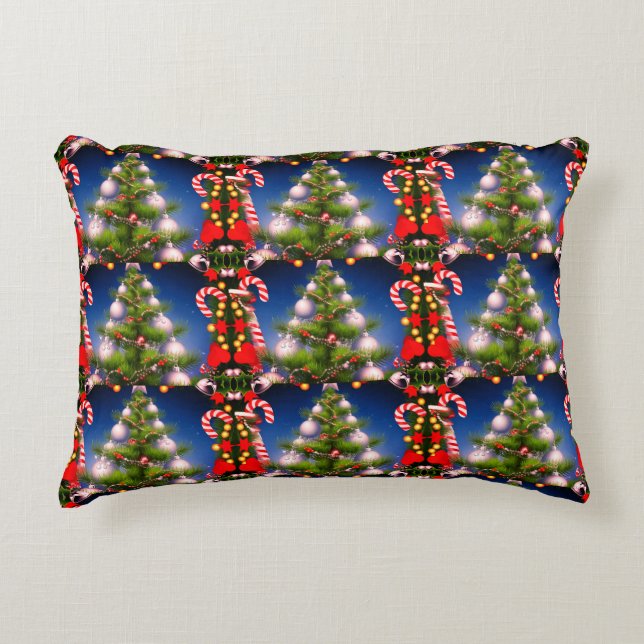 Almohada decorativa de acento de árbol de Navidad  (Anverso)