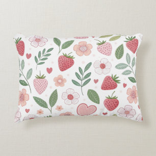 Almohada decorativa de acento de fresa linda