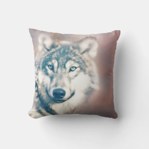 Almohada decorativa de acento de lobo de invierno