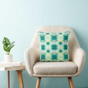 Almohada decorativa de acento geométrico en verde 