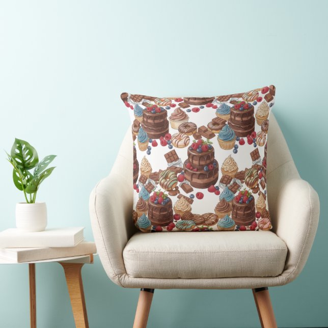 Almohada decorativa de acuarela con dulces de pana (Silla)