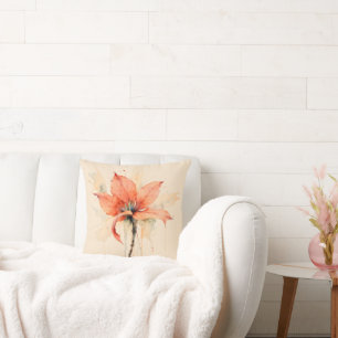 Almohada decorativa de acuarela Coral Bloom