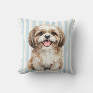 Almohada decorativa de acuarela de Shih Tzu