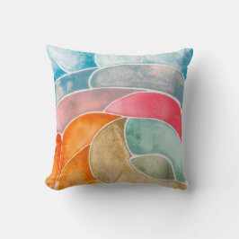 Almohada decorativa de acuarela / Hecha a mano / A