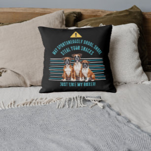 Almohada Decorativa de Advertencia de Perro Boxer 