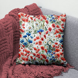Almohada decorativa de amapola de margarita de acu