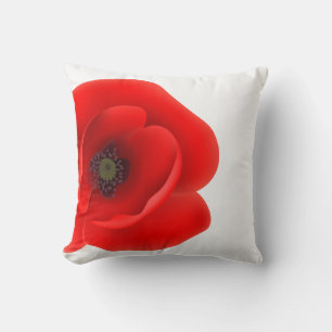 Almohada decorativa de amapola roja