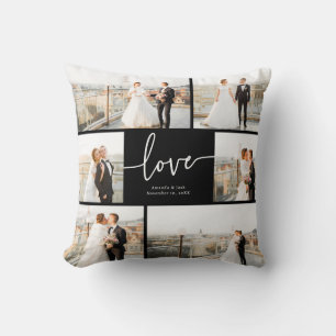 Almohada decorativa de amor en blanco y negro