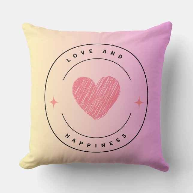 Almohada decorativa de Amor y Felicidad (Anverso)