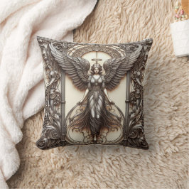 Almohada decorativa de ángeles con relieve metálic