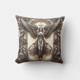 Almohada decorativa de ángeles con relieve metálic