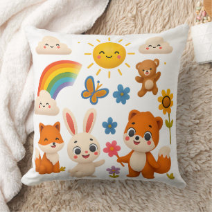Almohada decorativa de animales arcoíris caprichos
