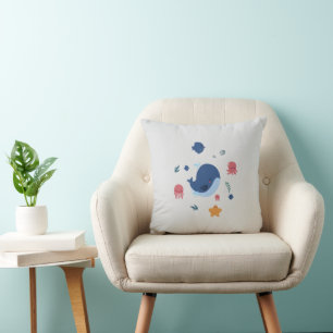 Almohada Decorativa de Animales del Océano Bajo el