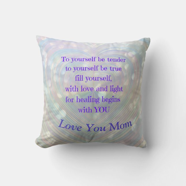 Almohada decorativa de ánimo para mamá 'Te quiero' (Anverso)