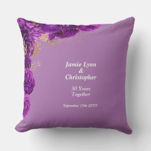 Almohada decorativa de aniversario de boda con flo