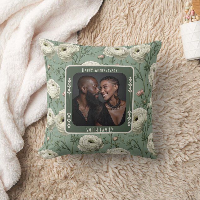 Almohada decorativa de aniversario de boda elegant (Manta)