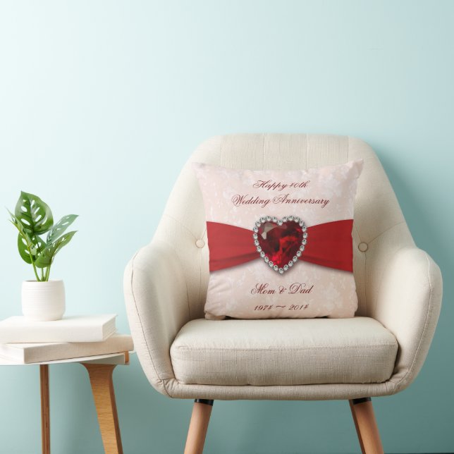 Almohada Decorativa de Aniversario de Bodas de 40  (Silla)