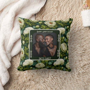 Almohada decorativa de aniversario de bodas dorado