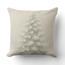Almohada decorativa de árbol de Navidad blanco