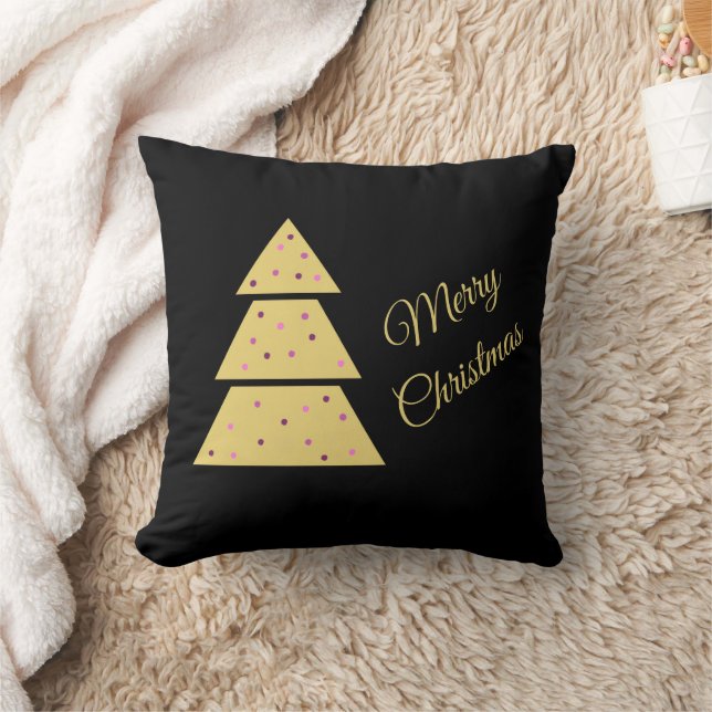 Almohada decorativa de árbol de Navidad dorado (Manta)