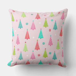Almohada decorativa de árbol de Navidad pastel