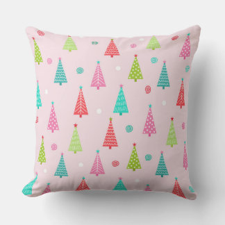 Almohada decorativa de árbol de Navidad pastel