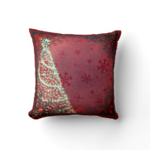 Almohada decorativa de árbol de Navidad rojo