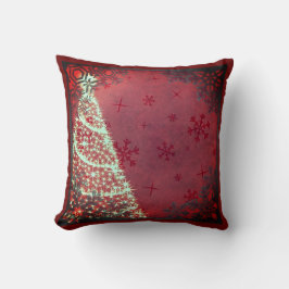 Almohada decorativa de árbol de Navidad rojo