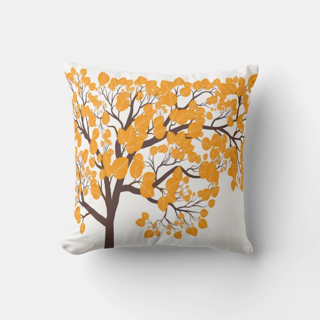Almohada decorativa de árbol de otoño dorado moder (Anverso)