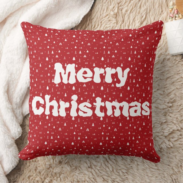 Almohada decorativa de árboles de Navidad y copos  (Manta)
