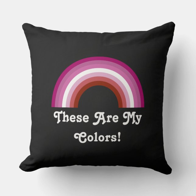 Almohada Decorativa de Arcoíris de Orgullo Lesbian (Anverso)