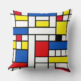 Almohada decorativa de arte abstracto estilo Piet 