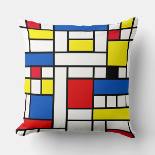 Almohada decorativa de arte abstracto estilo Piet 