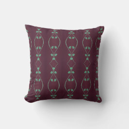 Almohada Decorativa De Arte Ciruela Y Verde